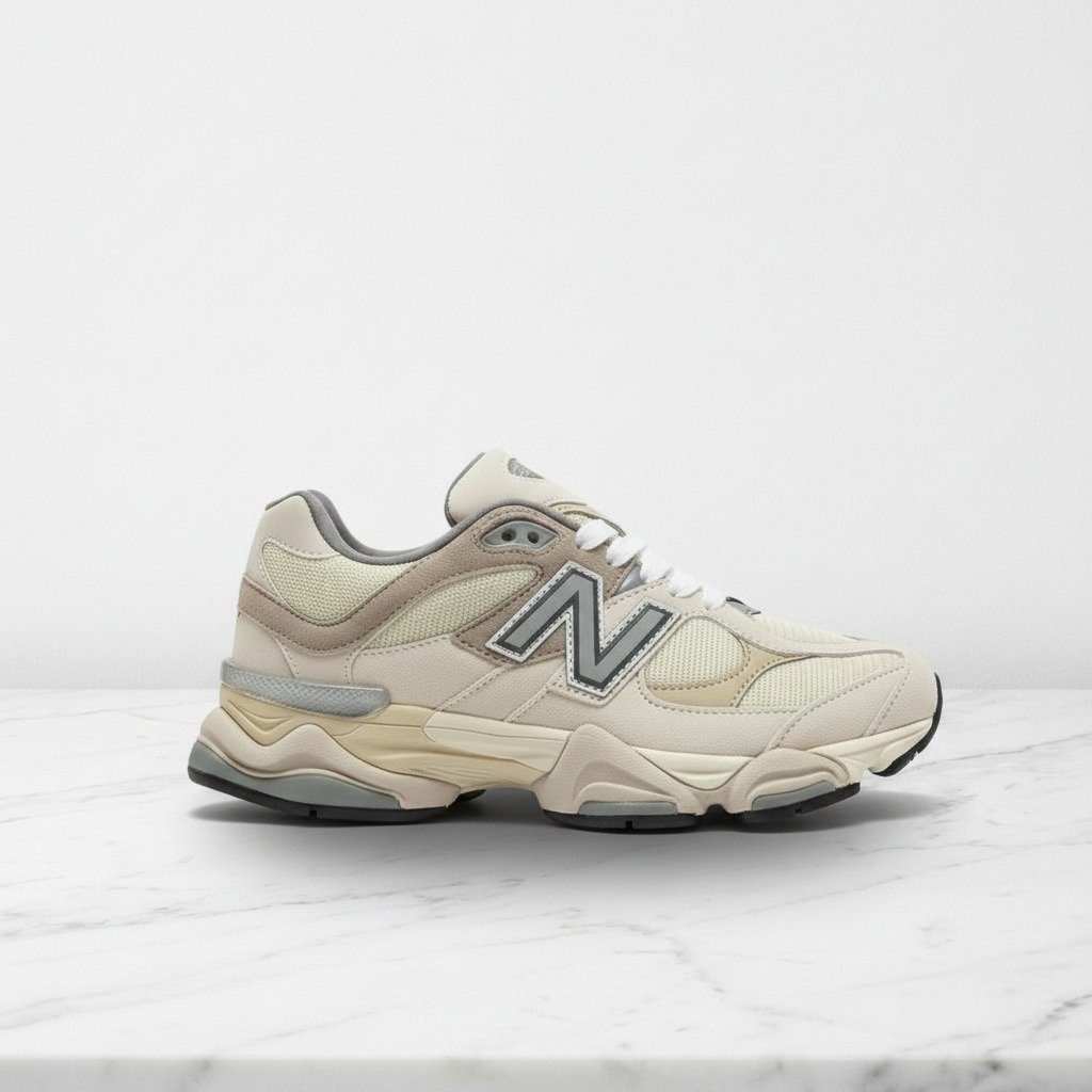 Buty New Balance U 9060 Mac dla niego i dla niej, wygodne sneakersy na co dzień, beżowo szare, siatka i zamsz, idealne do jeansów U9060MAC