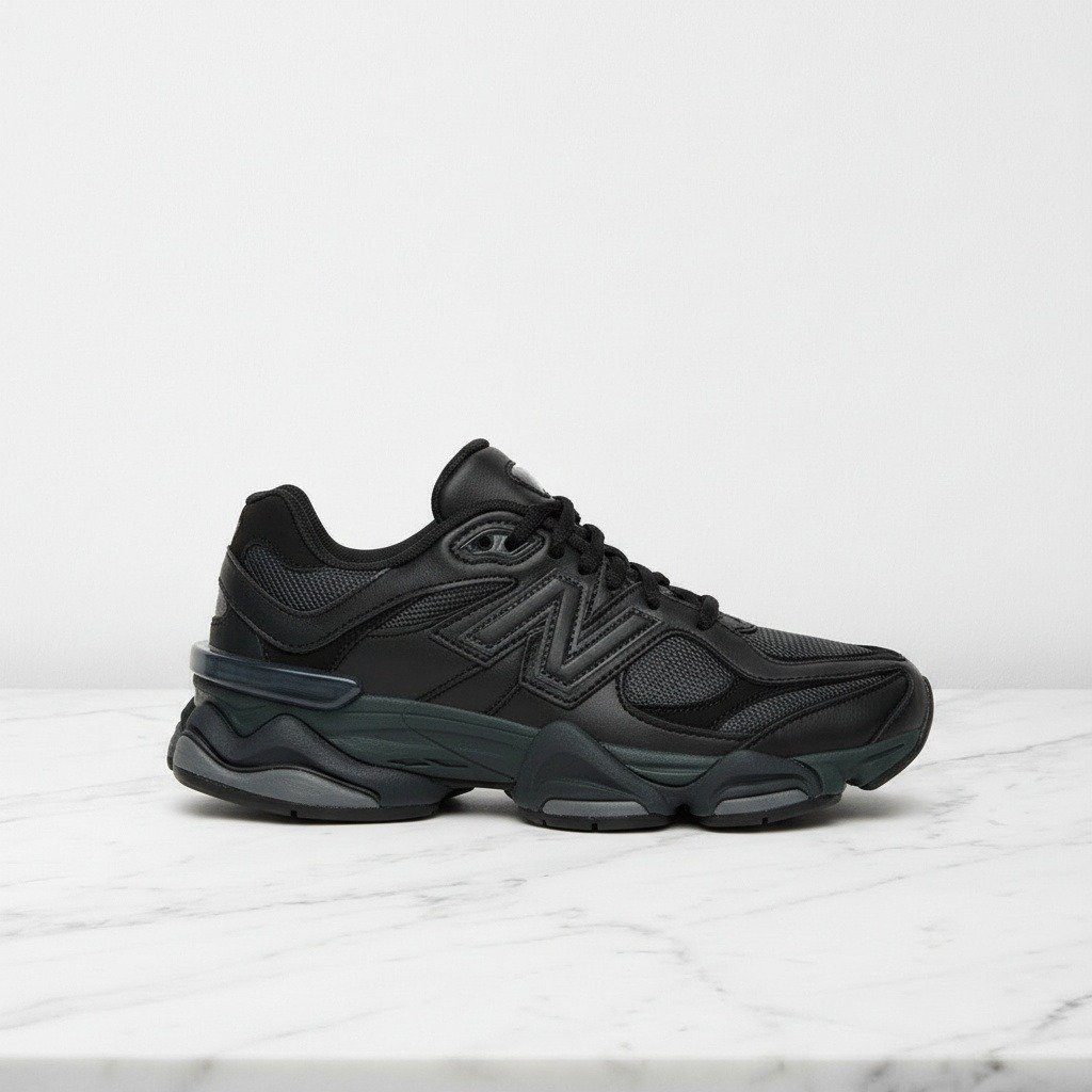 Buty New Balance 9060 Triple Black na co dzień, wygodne sneakersy unisex, czarne, pasują do wielu stylizacji U9060NRI