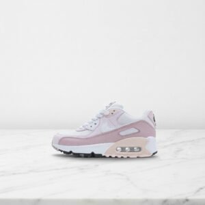 Buty damskie Nike Air Max 90 White, wygodne na co dzień, biel i delikatny róż, miękka cholewka z tkaniny i skóry, amortyzacja Max Air, CV8819-100