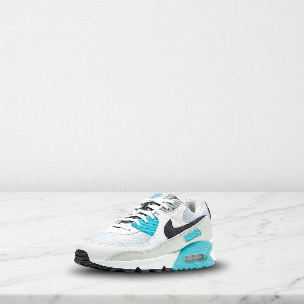 Buty Nike Air Max 90 Chlorine Blue, wygodne na co dzień, sneakersy unisex, biel z niebieskim, CV8839-100