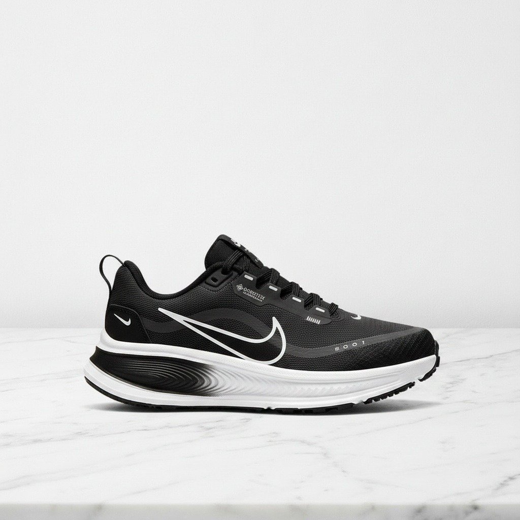 Buty do biegania Nike Vomero 18 Gore-Tex na co dzień, wygodne i wodoodporne, czarno-białe, unisex, HQ7001-002