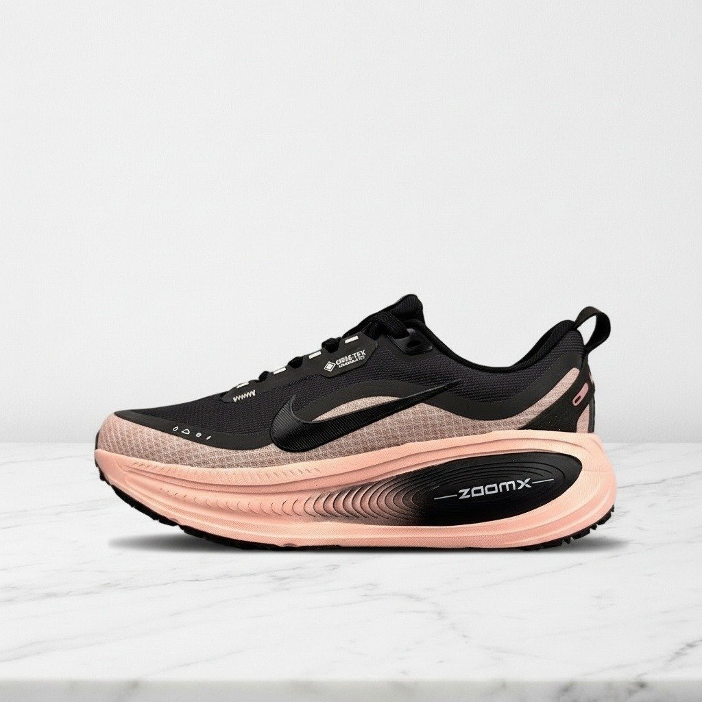 Buty sportowe damskie Nike Vomero 18 Gore-Tex, czarno różowe, wygodne na spacery i co dzień, oddychająca siatka HQ7002-003
