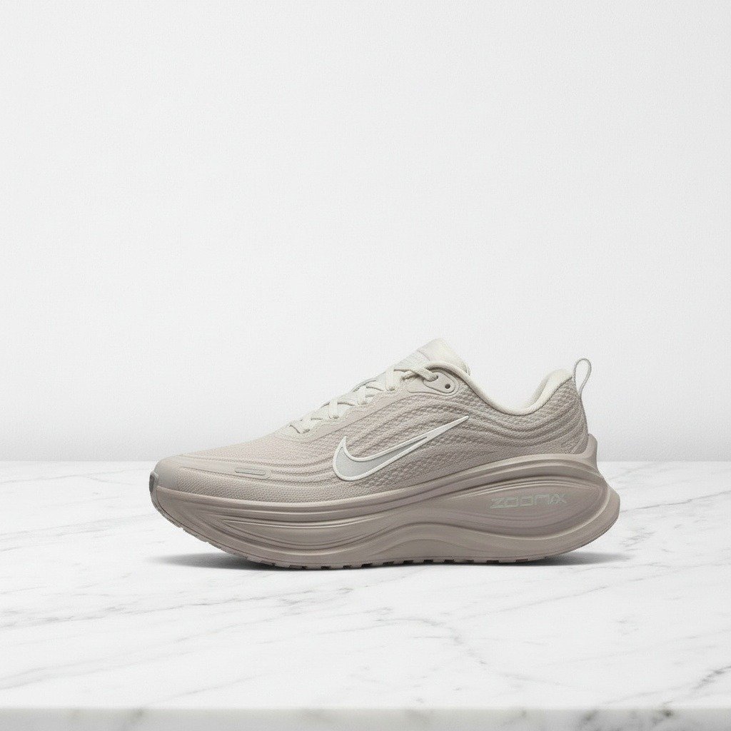 Buty do biegania NIKE Vomero Plus dla niego i dla niej, wygodne na co dzień, beż z szarym, siatka i syntetyk, HV8150-001
