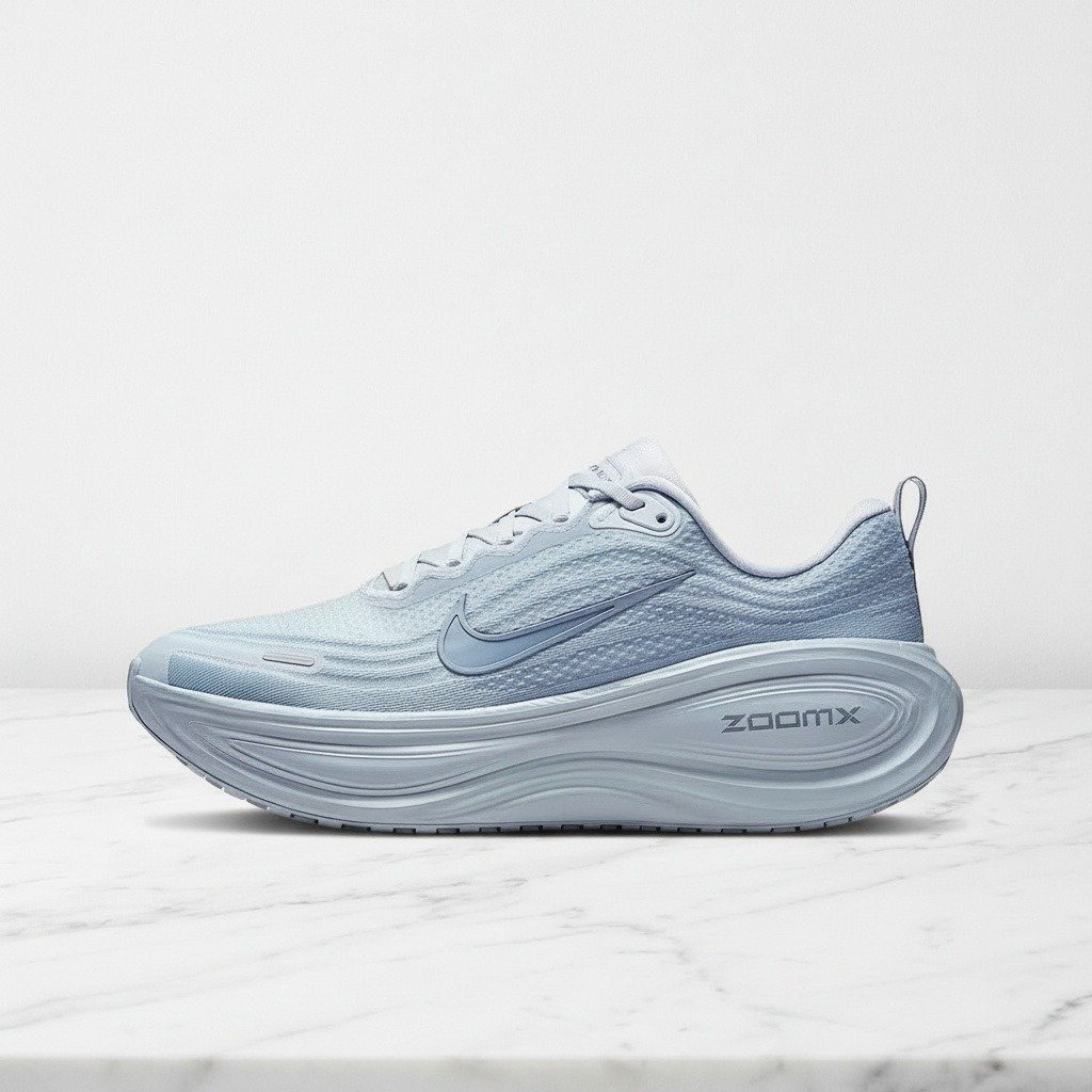 Buty do biegania Nike Vomero Plus w kolorze szaro-białym, wygodne na co dzień, lekka siatka i miękka amortyzacja, unisex, HV8150-004