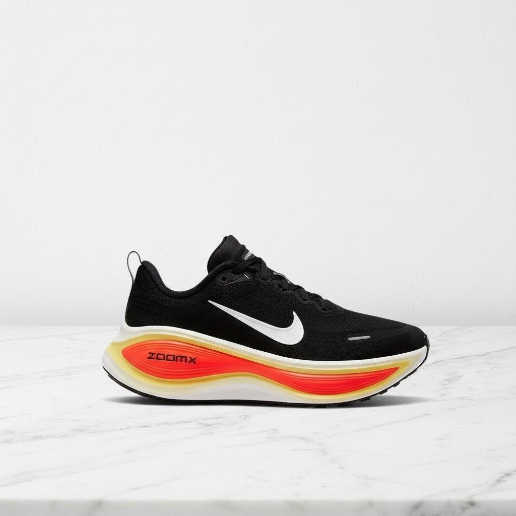 Nike Vomero Plus Black Bright Crimson Sail White, wygodne sneakersy unisex na co dzień, czarne, tekstylny wierzch HV8150-009