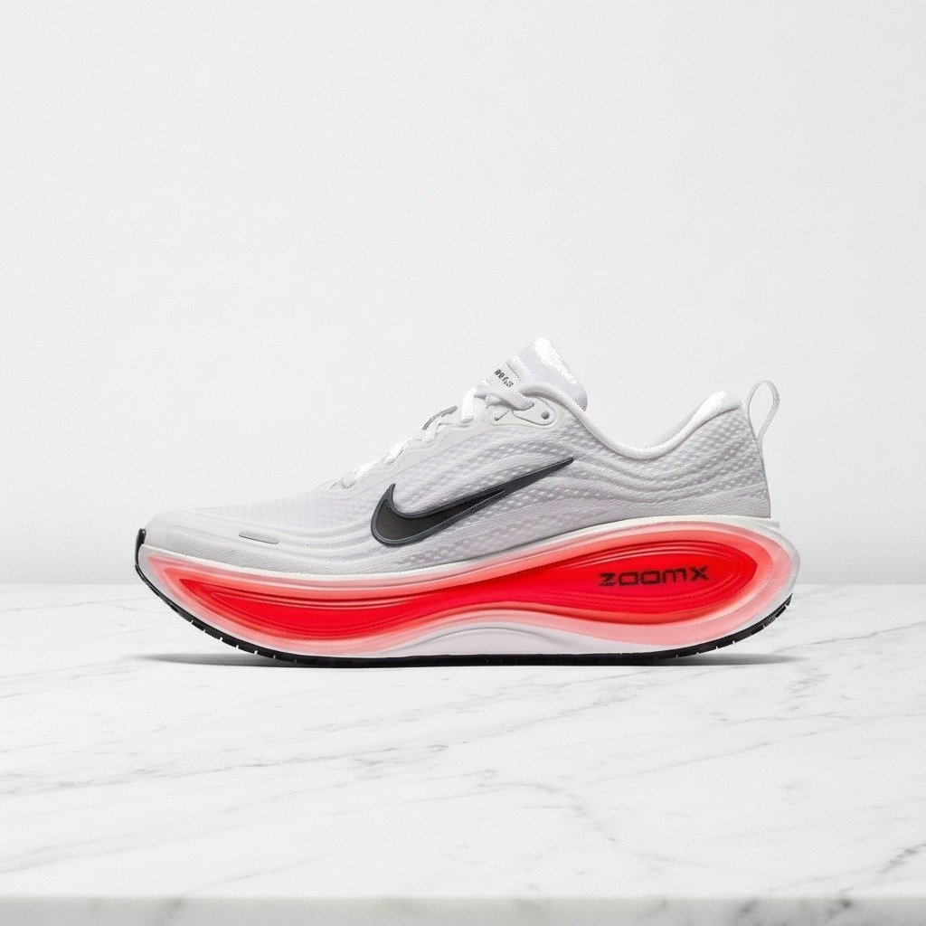 Nike Vomero Plus na co dzień, biało czerwone sneakersy unisex, wygodna amortyzacja do biegania, HV8150-100