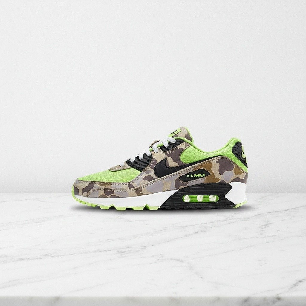 Buty Nike Air Max 90 SP Volt Duck Camo na co dzień, zielony kamuflaż, wygodna amortyzacja, unisex CW4039-300