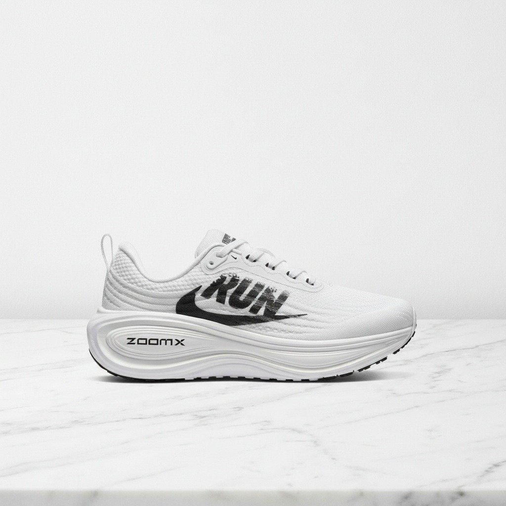 Buty do biegania Nike Vomero Plus Run, unisex, wygodna siatkowa cholewka, biało-czarne, na co dzień i trening IH2268-100