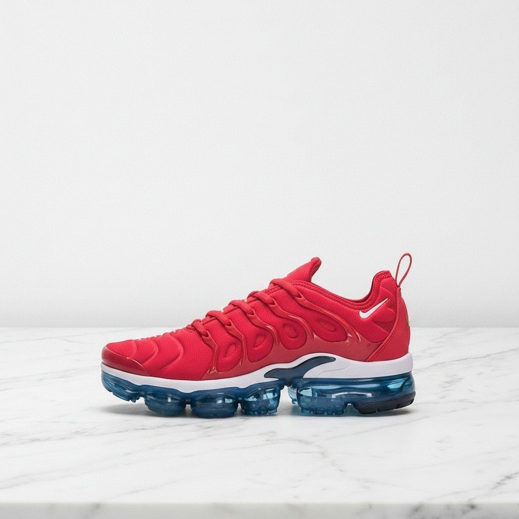 Buty Nike Air VaporMax Plus na co dzień, wygodna amortyzacja VaporMax Air, czerwono niebieskie, męskie sneakersy, 924453-601