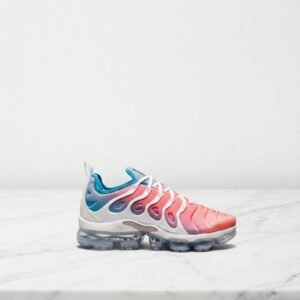 Buty damskie Nike Air VaporMax Plus, biało-czerwone, wygodne sneakersy na co dzień, lekka amortyzacja VaporMax, CI5862-600