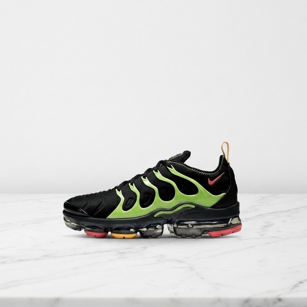 Nike Air VaporMax Plus na co dzień, męskie sneakersy czarno-zielone, wygodna amortyzacja, CU4884-001