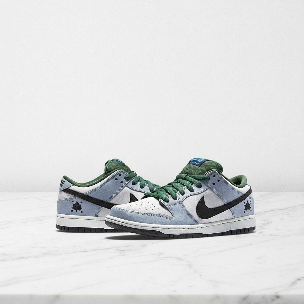 Buty Nike SB Dunk Low dla niego i dla niej, niebiesko-białe, skóra i zamsz, wygodne na co dzień, 313170-021