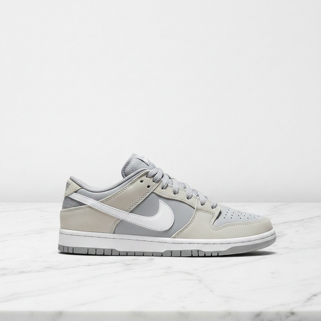 Buty Nike SB Dunk Low Summit White Wolf Grey na co dzień, unisex, wygodny zamsz i skóra, szaro-biały komfort z Zoom Air, AR0778-110