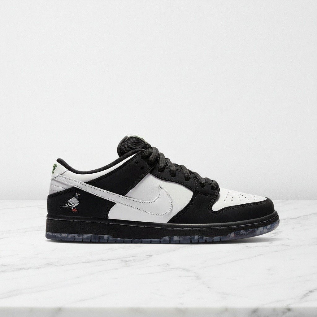 Buty Nike SB Dunk Low Pro OG QS Panda Pigeon na co dzień, czarno-białe, wygodny zamsz i skóra, unisex, załóż je do wszystkiego BV1310-013