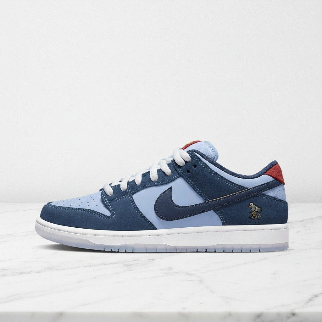 Nike SB Dunk Low PRM Why So Sad, sneakersy unisex na co dzień, niebiesko-granatowe, zamsz i skóra, wygodne na deskorolkę, DX5549-400