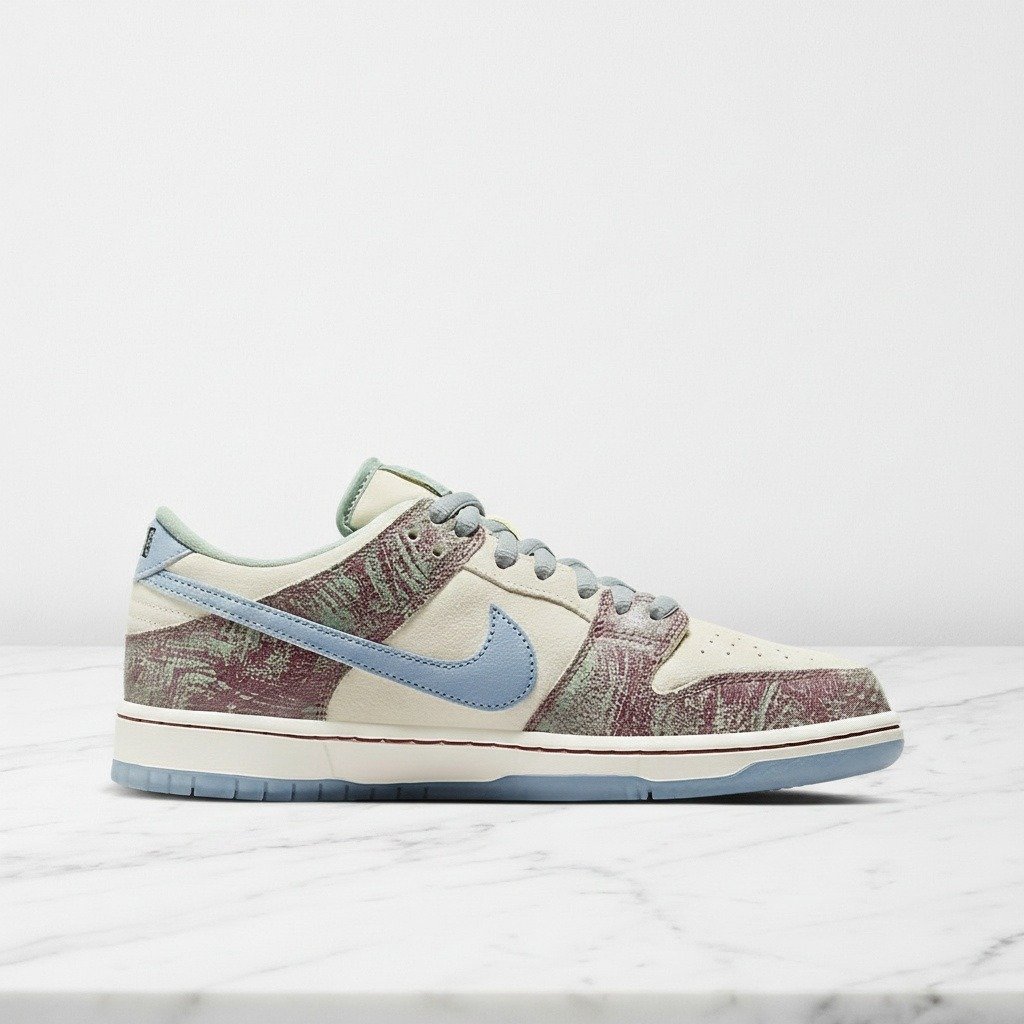 Buty Nike SB Dunk Low Crenshaw Skate Club na co dzień, unisex, wygodny zamsz i skóra, beżowo błękitne, FN4193-100