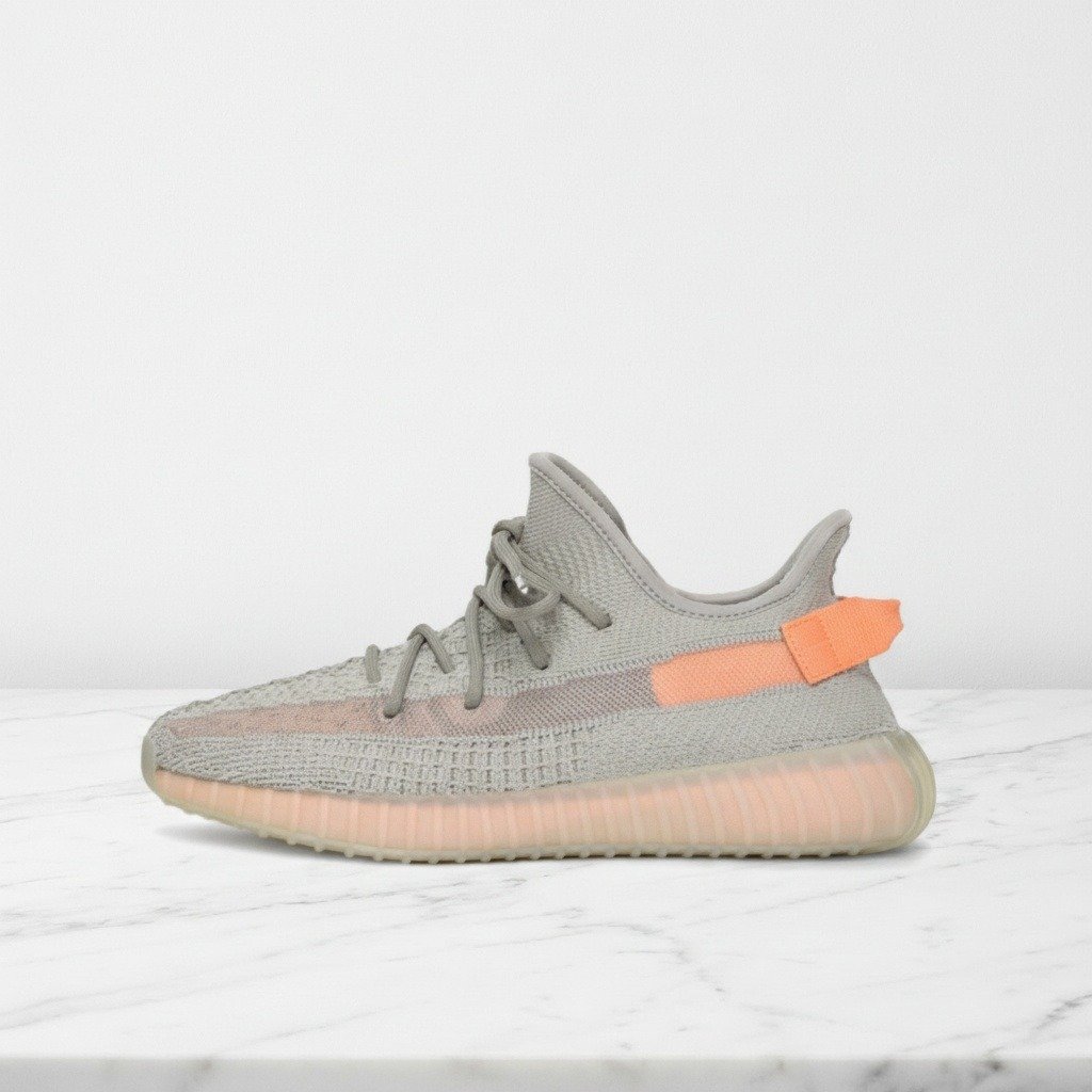 Buty Adidas Yeezy Boost 350 V2 True Form, unisex, wygodne na co dzień, dzianina Primeknit, szaro-pomarańczowe, EG7492
