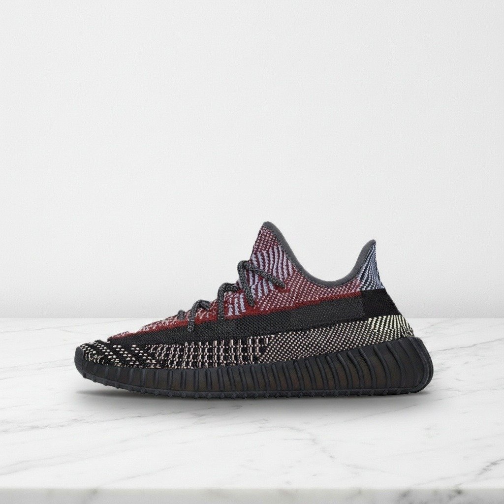 Buty na co dzień Adidas Yeezy Boost 350v2 Yecheil, wygodna amortyzacja Boost, czarne z kolorowymi nićmi, unisex, FW5190
