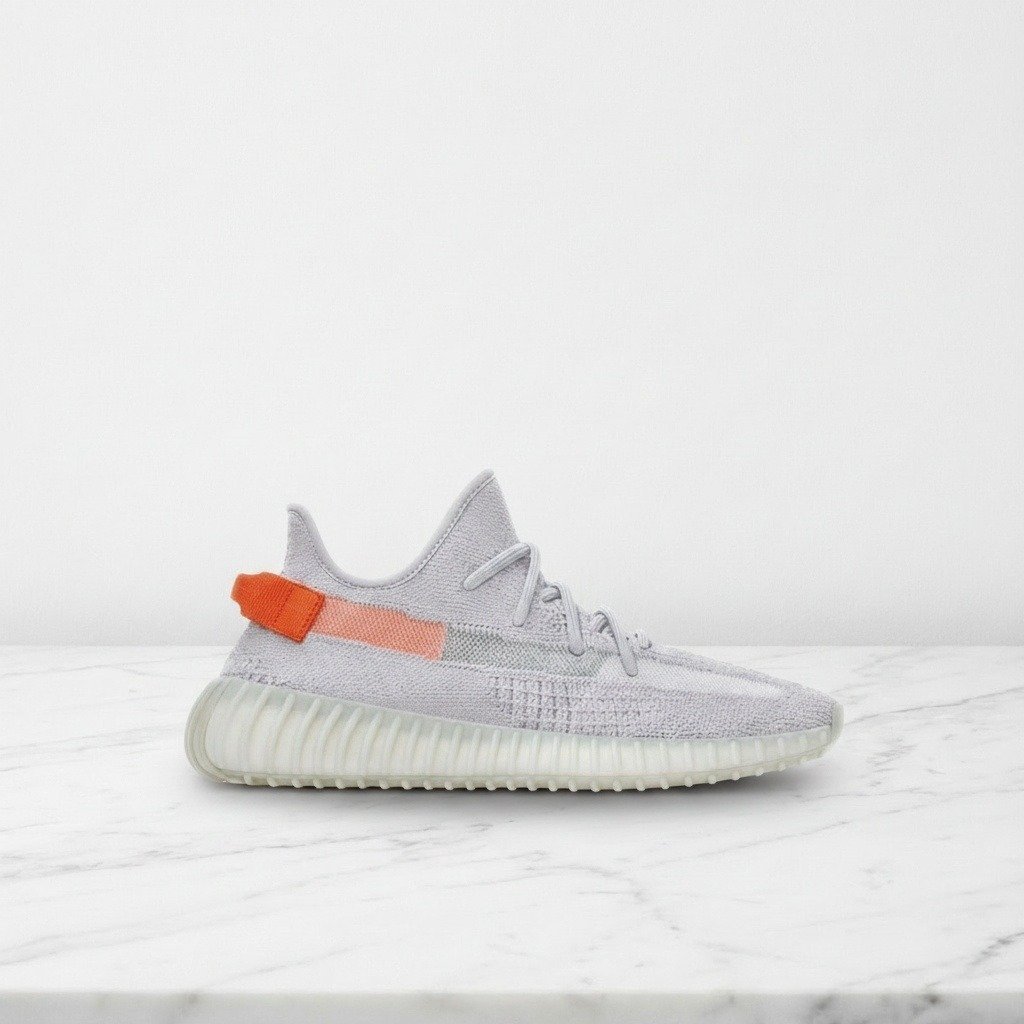 Buty Adidas Yeezy Boost 350 V2 Tail Light na co dzień, unisex, wygodna dzianina i amortyzacja Boost, szaro pomarańczowe FX9017