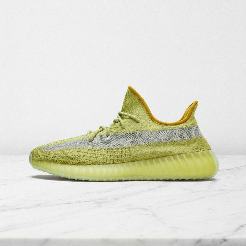 Buty na co dzień adidas Yeezy Boost 350 V2 Marsh, wygodne sneakersy unisex, dzianina i guma, żółto szare, FX9034