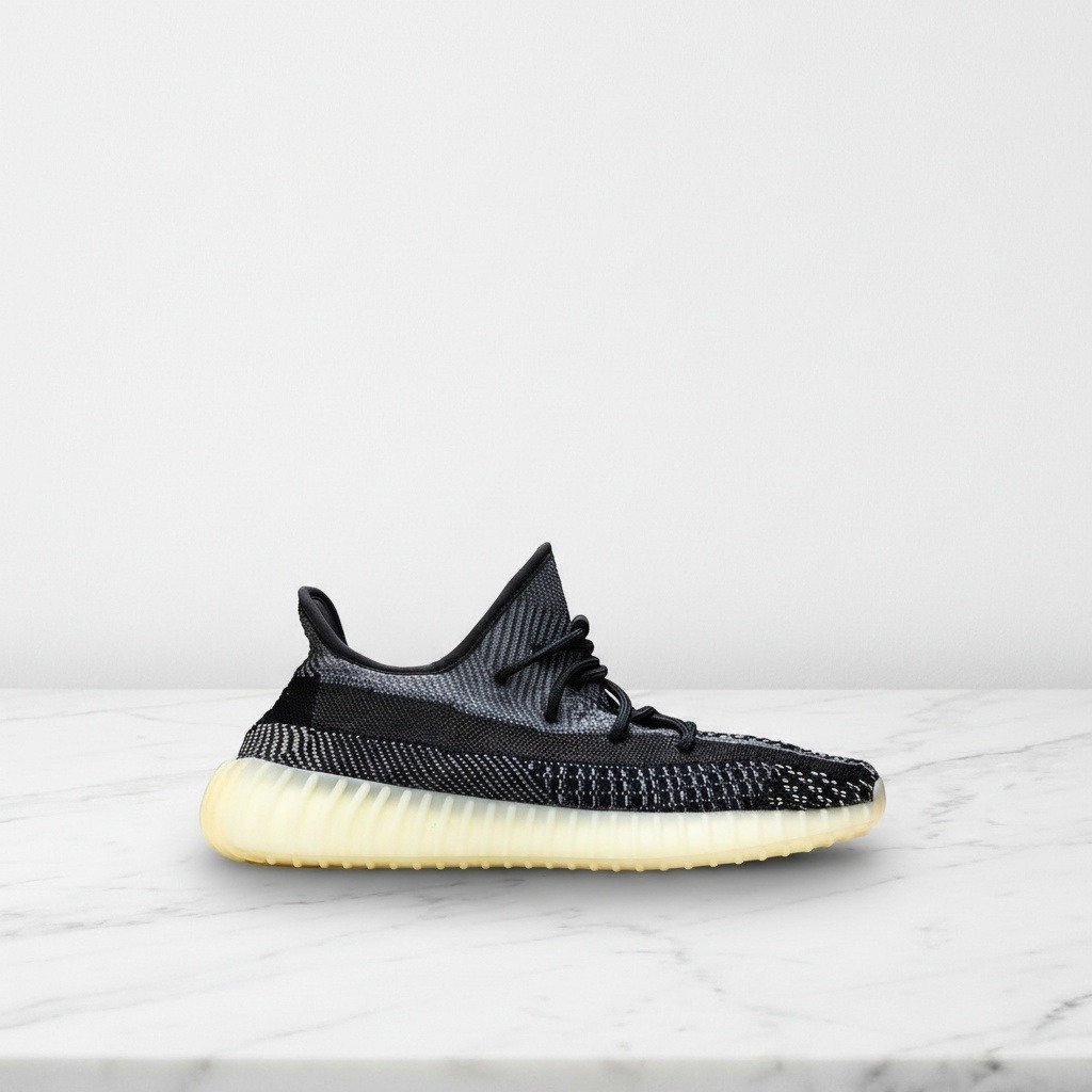 Buty Adidas Yeezy Boost 350 V2 Carbon, wygodne sneakersy unisex na co dzień, czarno-szare, Primeknit, FZ5000
