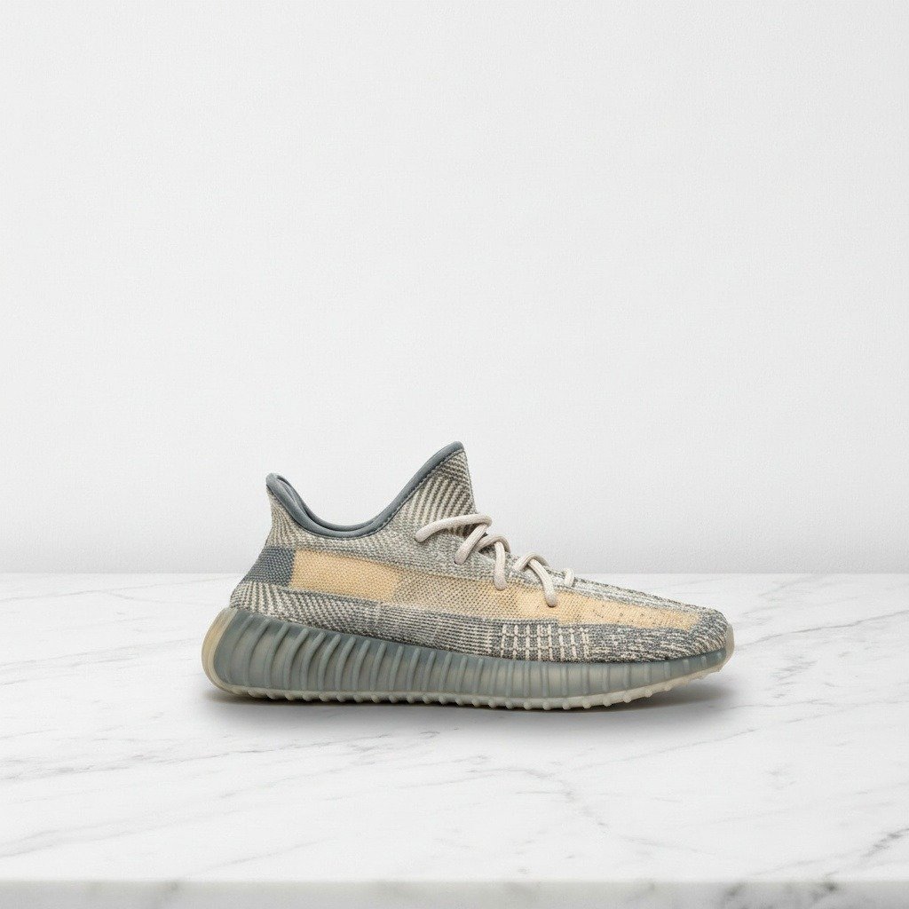 Buty Adidas Yeezy Boost 350 V2 Israfil, wygodne sneakersy na co dzień, szaro beżowe, dziana cholewka, unisex, FZ5421