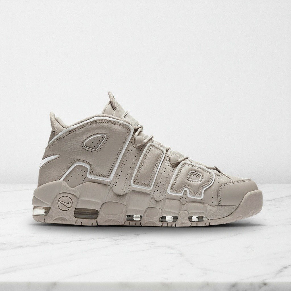 Buty Nike Air More Uptempo 96 Light Bone, unisex, wygodne sneakersy na co dzień, skóra 921948-001
