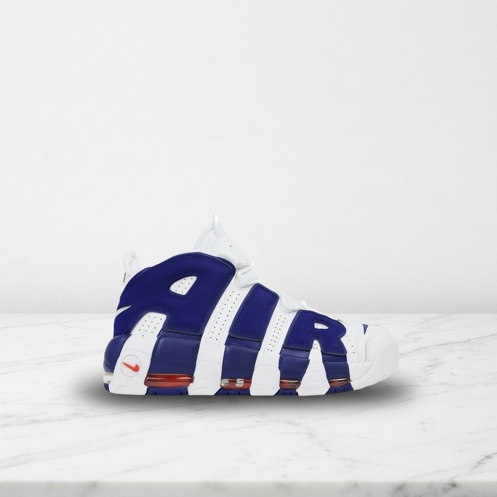 Nike Air More Uptempo 96 Air With Authority, wygodne sneakersy unisex na co dzień, biało-granatowe 921948-101