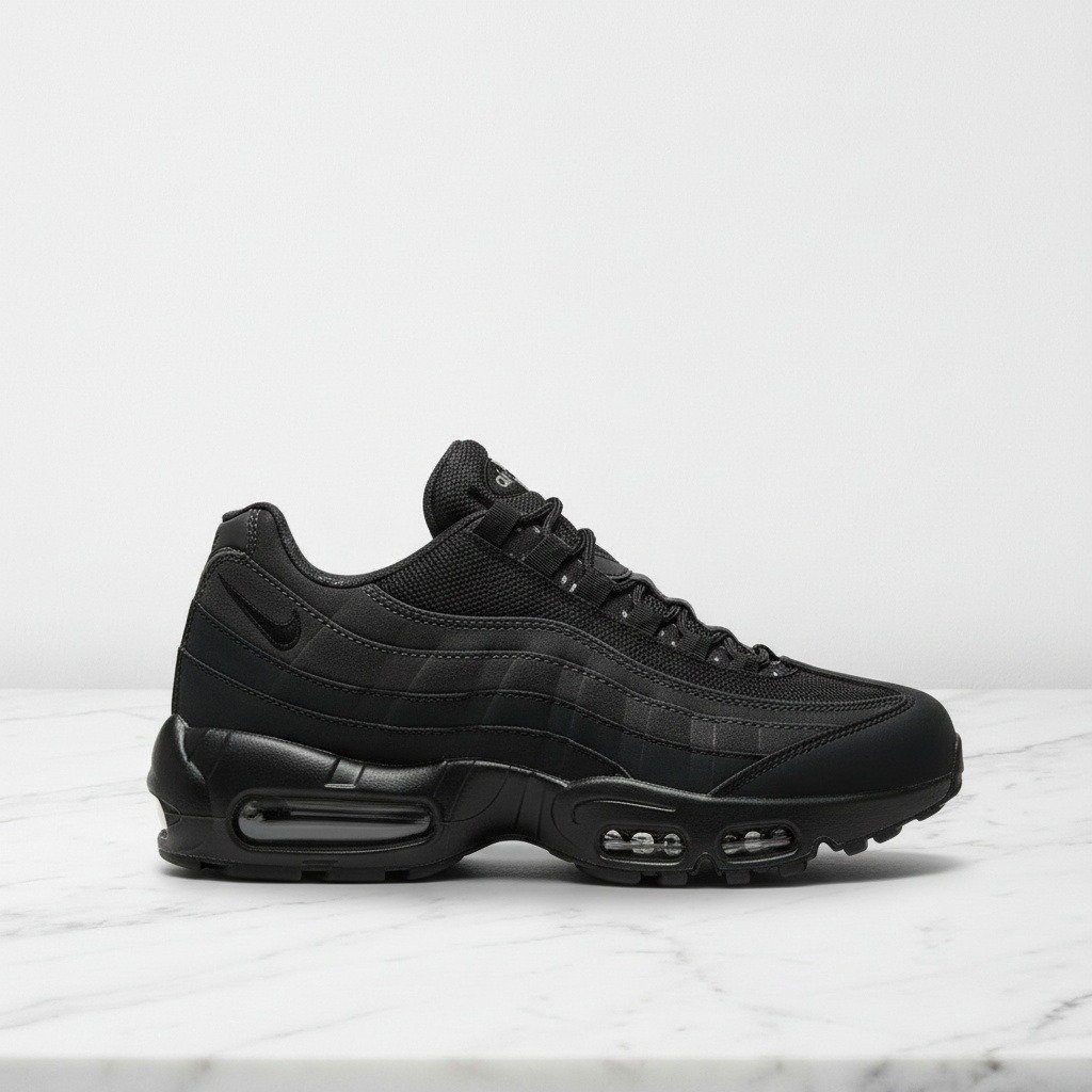 Nike Air Max 95 Black Realtree Edge Camo, buty męskie na co dzień, wygodne sneakersy w kolorze czarnym, siatka i skóra IQ0302-010