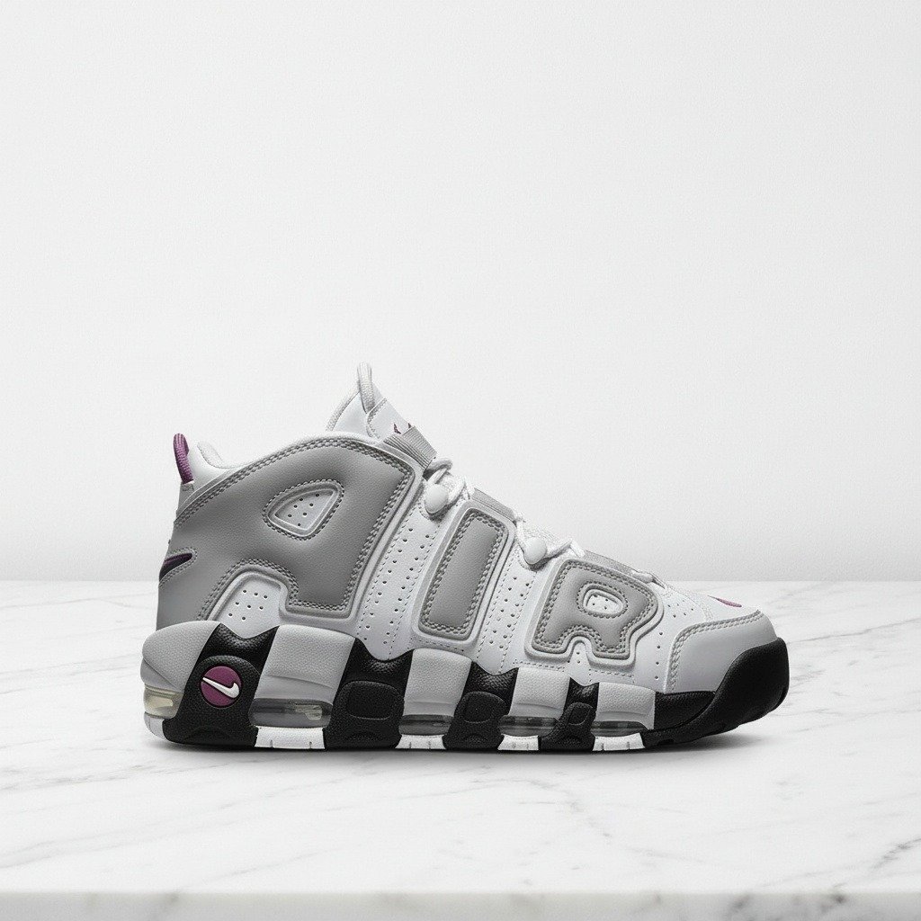 Buty Nike Air More Uptempo Rosewood do noszenia na co dzień, wygodne, szaro białe, dla niego i dla niej DV1137-100