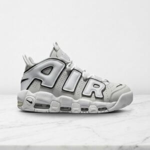 Nike Air More Uptempo 96 Photon Dust, buty unisex na co dzień, wygodna skórzana cholewka, szaro-białe FB3021-001