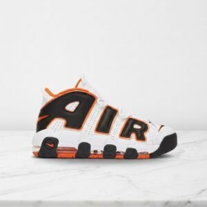 Buty sportowe Nike Air More Uptempo 96 Starfish dla niego i dla niej, wygodne na co dzień, biało-czarne, skóra FJ4416-100