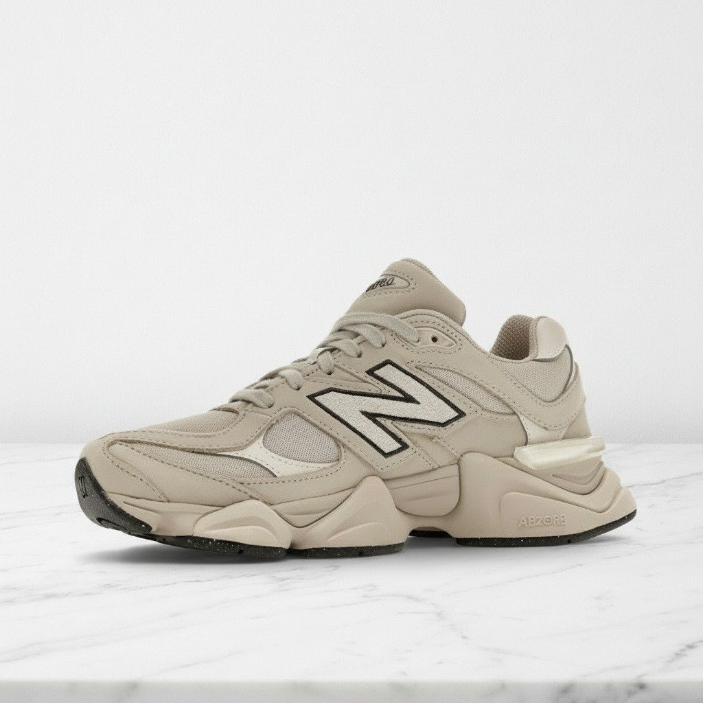 Buty New Balance 9060 w kolorze beżowym, wygodne sneakersy unisex na co dzień, zamsz, siatka, skóra U906078T