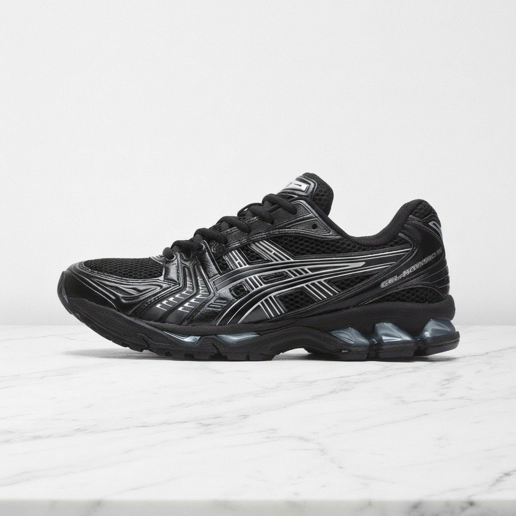 Buty sportowe na co dzień, ASICS Gel-Kayano 14 Black Silver, wygodne sneakersy męskie czarno srebrne 1201A019-006