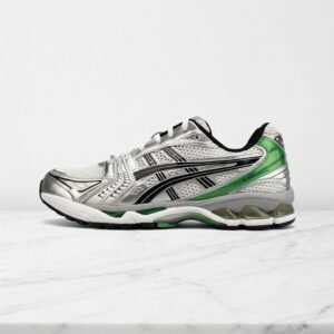 Buty ASICS GEL-Kayano 14 White Malachite Green, wygodne na co dzień, unisex, zielone 1201A019-110