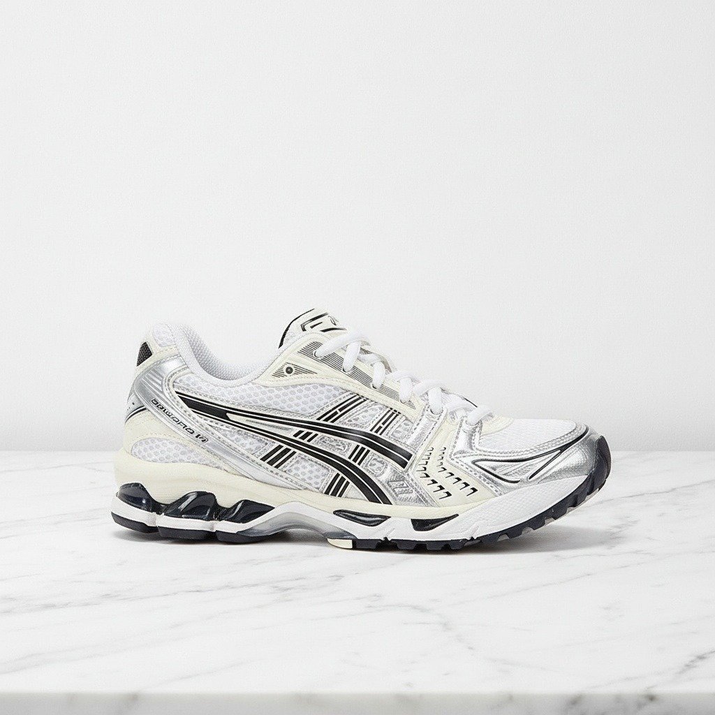 Buty sneakersy ASICS Gel-Kayano 14 White Midnight dla Ciebie, wygodne na co dzień, unisex, biało-kremowe, tekstylny materiał, 1202A056-109