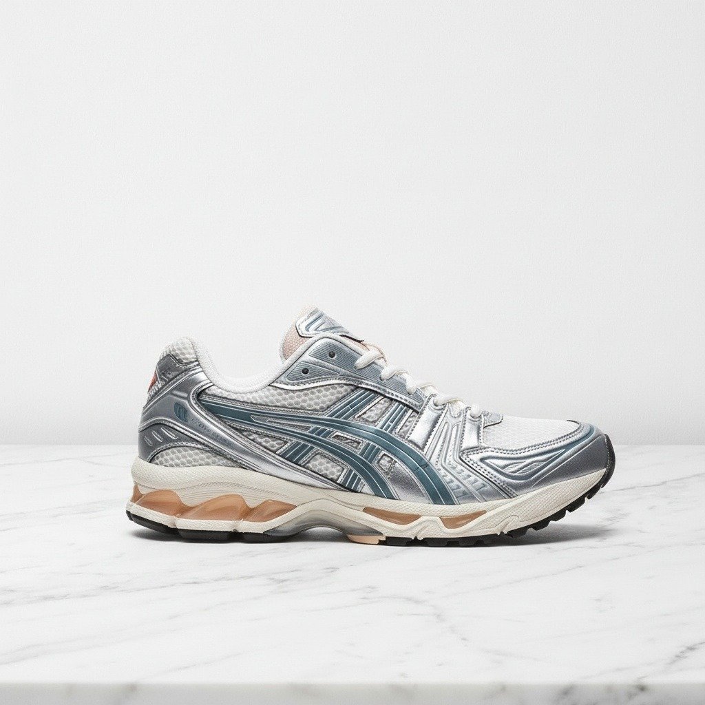 Buty męskie ASICS Gel-Kayano 14 Cream Ironclad, wygodne sneakersy na co dzień, kremowo szare, pasują do jeansów, 1203A537-109