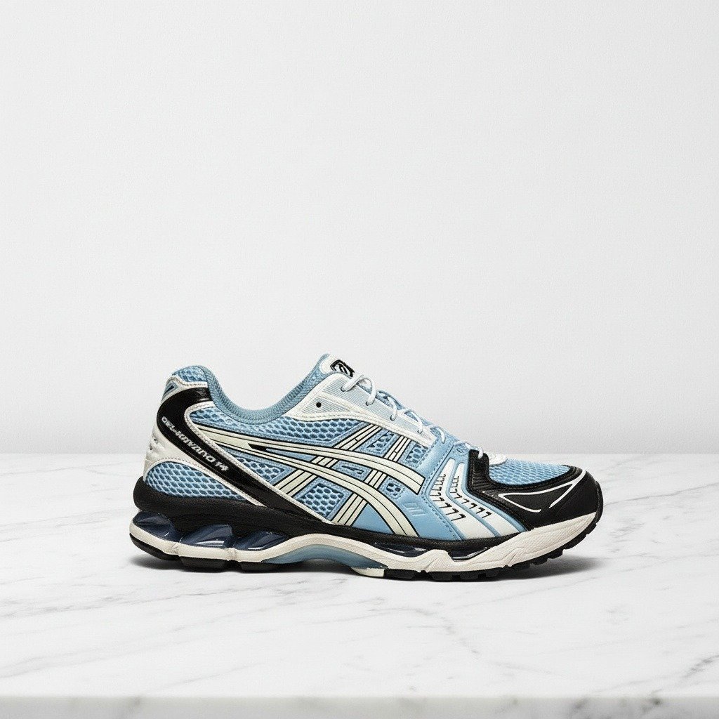 Wygodne sneakersy na co dzień, ASICS GEL-Kayano 14 Unlimited Pack Mist Cream, błękitno białe, unisex 1203A549-400