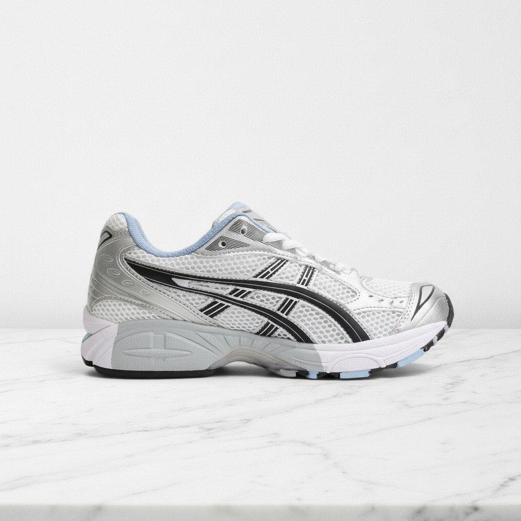 Wygodne sneakersy ASICS GEL-Kayano 14 Jjjjound White Blue na co dzień, unisex, biało-błękitne 1203A961-101