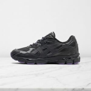 Cześć, oto Asics x Needles Gel-NYC Black dla niego, sneakersy na co dzień, skóra i nylon, czarno fioletowe 1201B008-001