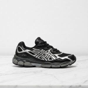 Buty ASICS GEL-NYC czarno-srebrne, unisex, wygodne na co dzień, miękka amortyzacja GEL, tradycyjne sznurowanie, 1203A280-002