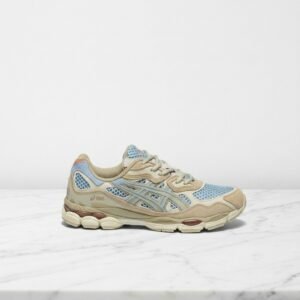 Sneakersy ASICS GEL-NYC Harbor Blue Wood Crepe, wygodne na co dzień, unisex, beżowo-błękitne 1203A372-401