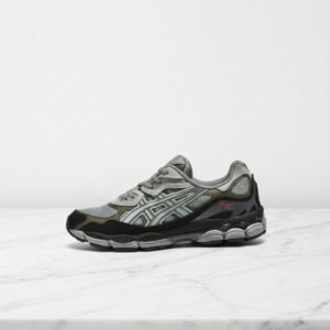 Buty sportowe ASICS GEL-NYC dla niego i dla niej, szaro czarne, wygodne na co dzień, siatka i zamsz, 1203A383-024