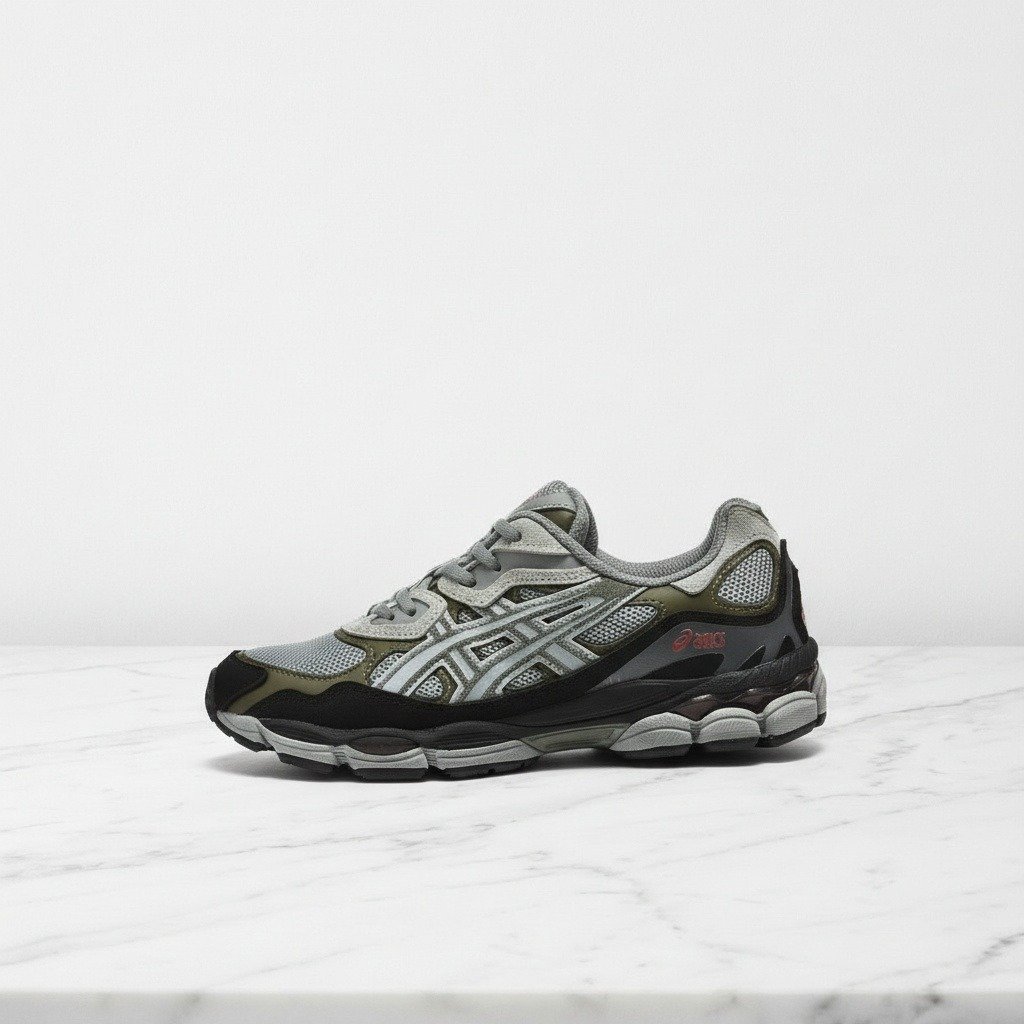 Buty sportowe ASICS GEL-NYC dla niego i dla niej, szaro czarne, wygodne na co dzień, siatka i zamsz, 1203A383-024