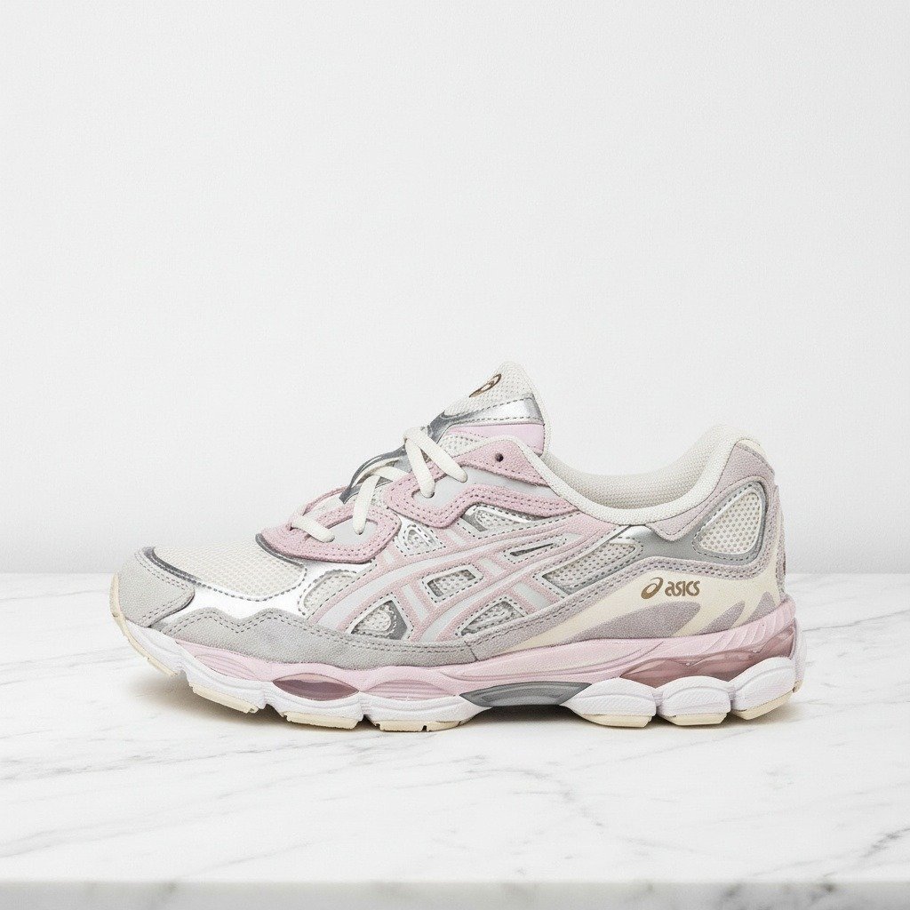 Buty sportowe ASICS GEL-NYC dla niego i dla niej, szaro-różowe, wygodne na co dzień, zamsz i siatka, 1203A383-028