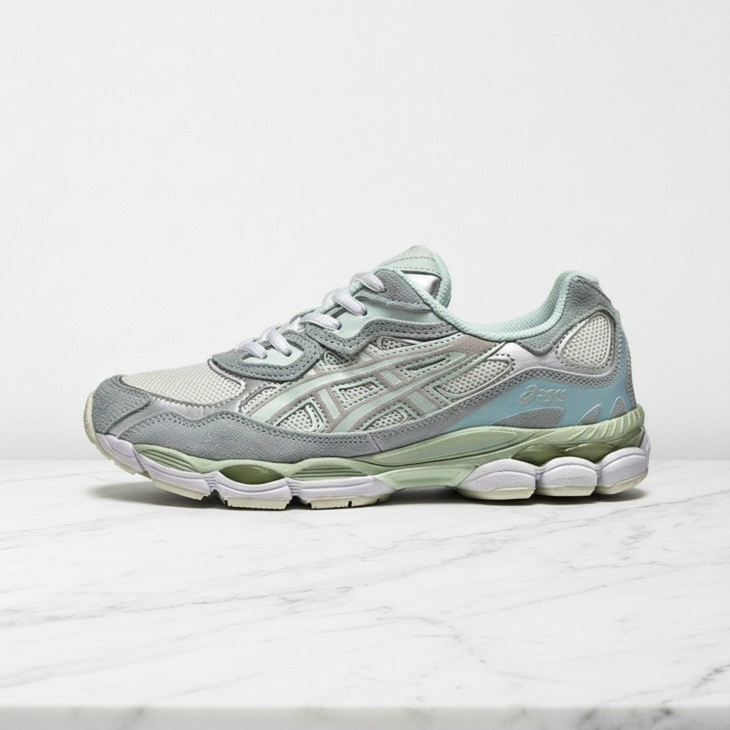 Buty sportowe na co dzień, ASICS GEL-NYC Cream Aquamarine, unisex, wygodne, tekstylne i zamszowe wstawki 1203A383-100