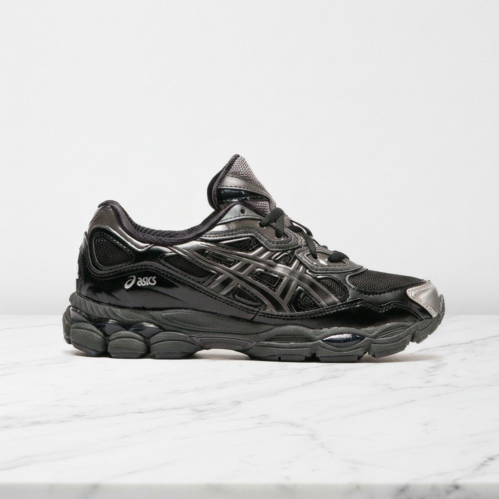 Buty ASICS GEL-NYC Kicki na co dzień, czarno szare, wygodne wkładki OrthoLite, unisex, lekkie i oddychające, 1203A571-001