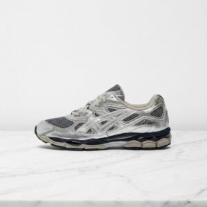 Buty ASICS GEL-NYC Pure Silver Midnight na co dzień, unisex, wygodne sneakersy szaro srebrne, tekstylna cholewka 1203A581-020