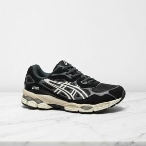 Buty sportowe ASICS Gel-NYC Black Cream dla niego i dla niej, wygodne na co dzień, lekka cholewka tekstylna, czarno biały kolor, 1203A663-002