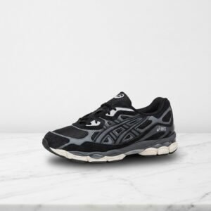Buty ASICS GEL-NYC czarne, unisex, wygodne sneakersy na co dzień, zamsz i siatka, pasują do jeansów i dresów, amortyzacja GEL 1203A739-001
